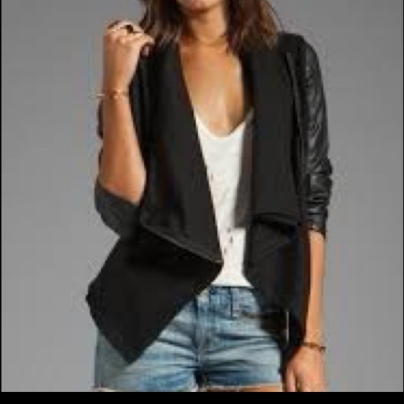 🌹NEW! Faux suede & leather drape front jacket - Picture 7 of 9